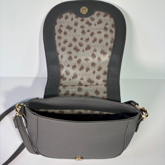 KEDZIE CAMDEN MINI MESSENGER CROSSBODY GRAY HANDBAG - Picture 4 of 7